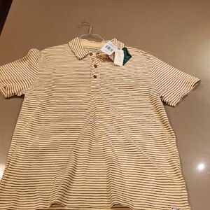 Grayers Cream and Black Striped Polo Shirt